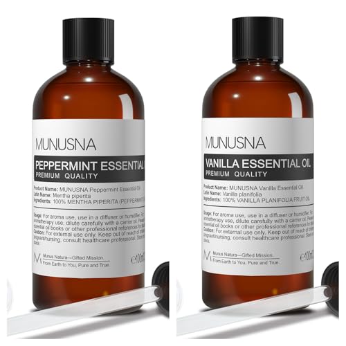 Aceites Esenciales de Menta y Vainilla Pura y Natural