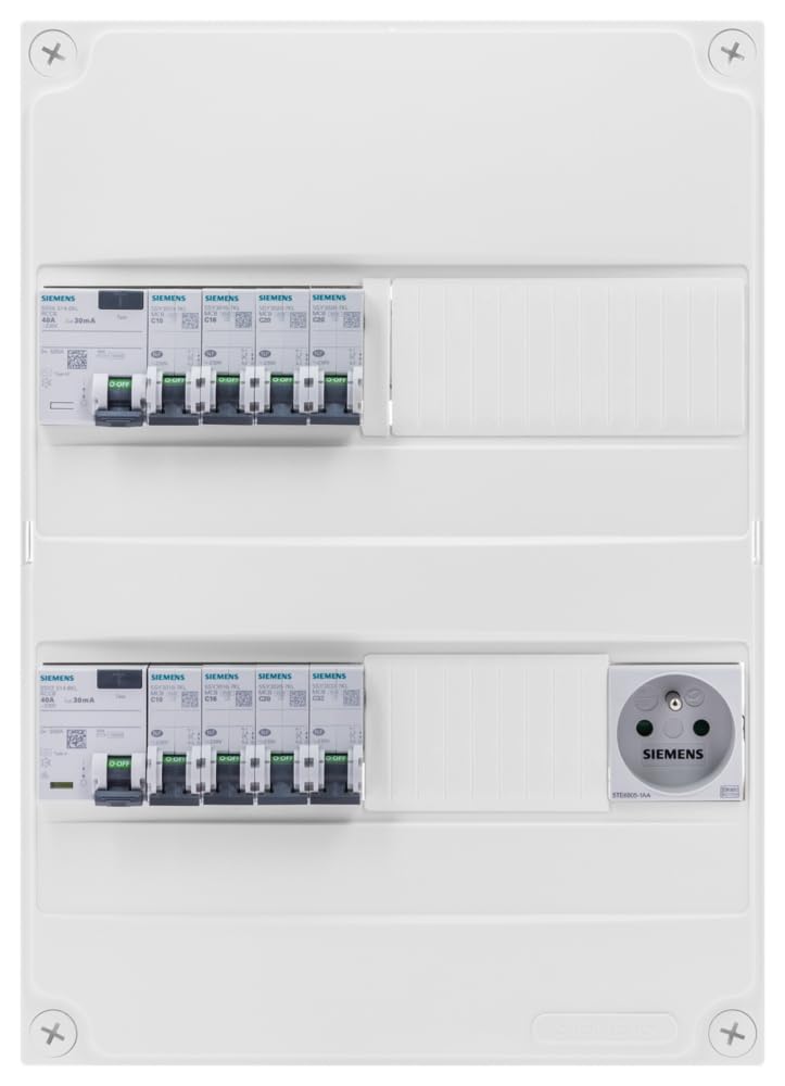 SIEMENS - Tableau Électrique Pré-équipé 2 Rangées 26 Modules - 8 Disj