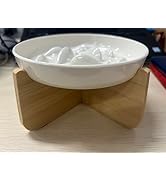 IDOGCHEW Raised Ceramic Cat Bowl Slow Feeder