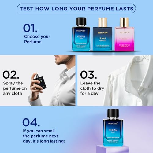Image of Bella Vita Luxury Men Ocean Aquatic Eau De Parfum With Marine, Orchid & Musk|Long Lasting Fresh Citrusy & Woody Edp Fragrance Scent Liquid Perfume,100 Ml