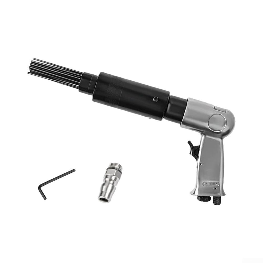 Scaler pneumatico ad ago temprato in acciaio al manganese (370 mm) | 19 aghi in acciaio temprato, 3500 giri/min per l'impatto, rimuove le scorie di vernice ruggine, riparazione automobilistica