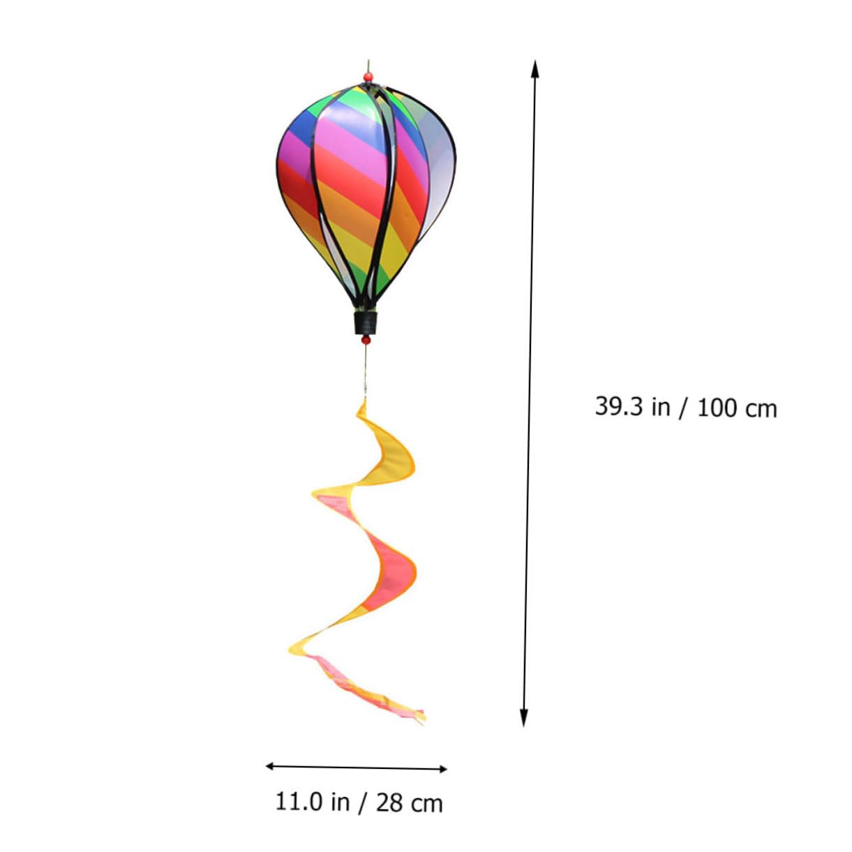 DOITOOL 1pc Rainbow Pinwheel Garden Decor for outside Wind Twisters Windsock Outdoor Hanging Decor Balloon Metal Garden Spinners Toys Child Plastic Aluminum Foil Windmill String