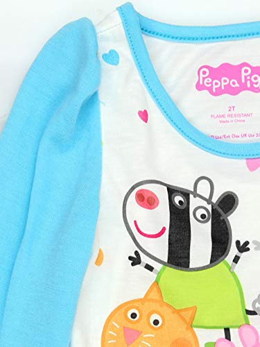 Peppa Pig Girls Toddler Soft Polyester Long Sleeve Pajamas (6-6X, Long Sleeve Blue) #TOP6