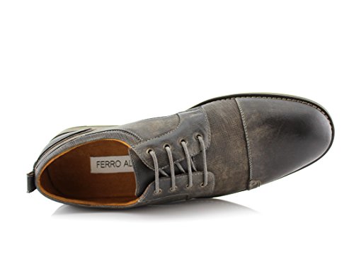 Image of Ferro Aldo Men's Modern Cap-Toe Derby Collection | Statement Dress Shoes in Floral, Woven, & Classic Styles