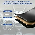 Car PU Leather Clip On Visor Tissue Holder with Mirror Storage Black - Image 3