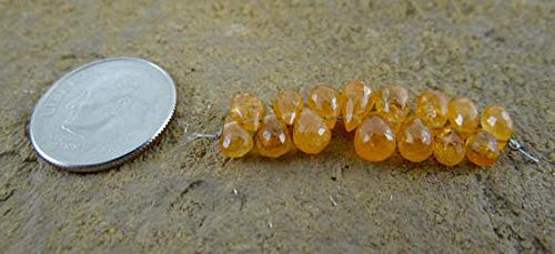 WORLD WIDE GEMS BEADS GEMSTONE Spessartine Garnet | Micro Faceted 3-D Teardrop Briolette Beads | Sets of 15 Code-HIGH-32539