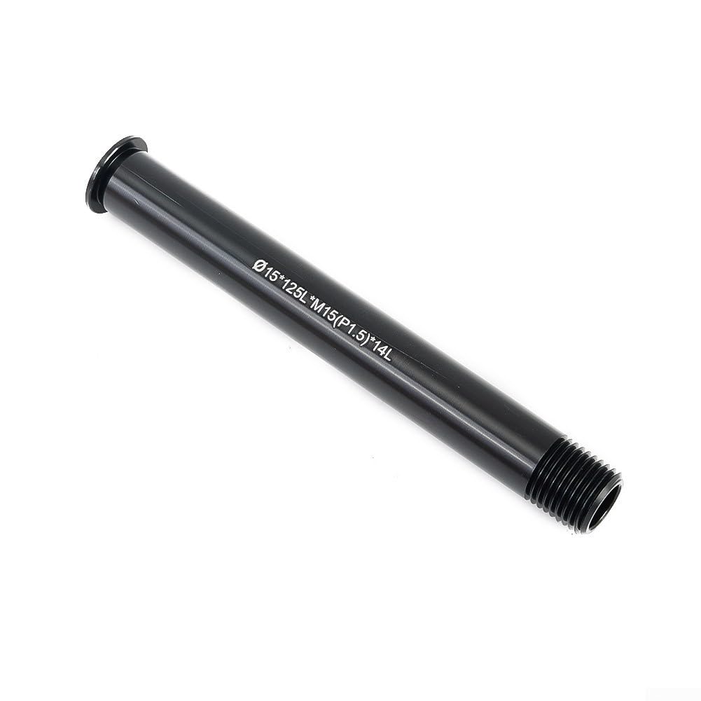 Black Thru Axle for Bike Bicycle, Replacement Front/Rear, 12/15mm, Lightweight and Practical (Φ12x122LxM12 (Φ15x125LxM15 (P1.5) x14L)