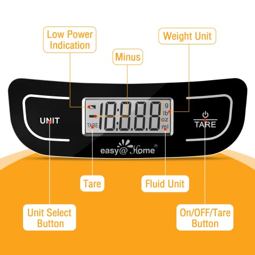 Easy@Home Digital Kitchen Scale Food Scale With High Precision To 0.04Oz And 11 Lbs Capacity, Digital Multifunction Measuring Scale, Eks-202 #TOP6