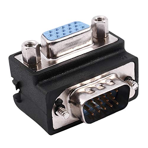 Kueohse 15 Pines VGA Macho a Hembra M/F Adaptador de Angulo Recto