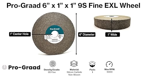 exl deburring wheel - 634 x 134 x 134 9s fine grit - silicon carbide - metal deburring finishing and polishing wheel - convolute - 05132 - 1 pack