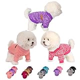 3 Pieces Dog Clothes for Small Medium Large Dog or Cat, Warm Soft Pet Sweater for Puppy, Small Dogs Girl or Boy, Dog Sweaters Shirt Jacket Vest Coat for Winter Christmas (Small, Pink+Purple+HotPink)