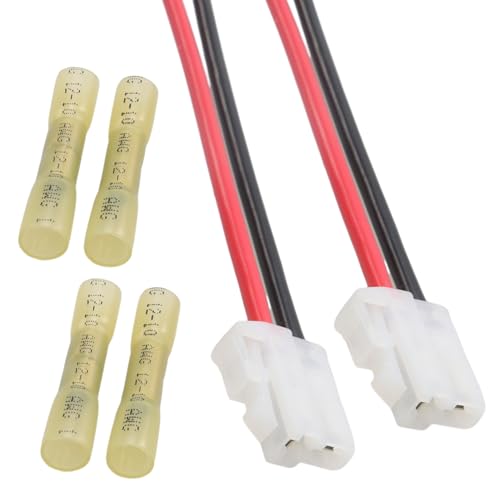 AITKEN 2PCS Universal Cooling Fan Connector Pigtail Harness, Alternator Wiring Repair Harness Plug Connector Compatible with SPAL Electric Fans, Thicker Wire, 12AWG, Wire Length 11.8 inches.