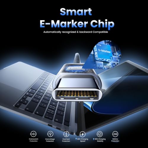 Image of KARWAN 100W Original USB Type C to Type C Cable [2Yrs Warranty] 5A Nylon Braided PD-3.1 Fast Charging & Data Sync Cable with E-Marker Chip for Laptops,Macbook,Tablet,iPhone,Android Smartphone & More