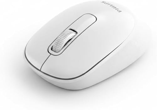 Miniatura 3 de PHILIPS Ratón inalámbrico, 2.4G y BT5.23.0 mouse ergonómico para computadora con receptor USB, 1600 DPI óptico y silencioso ratones, batería de 12