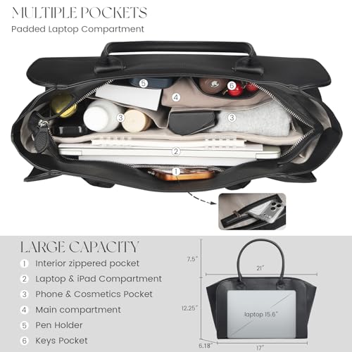 Bolso de mujer satchel grande con múltiples bolsillos miniatura 4