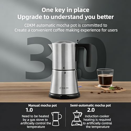 CDKM Stainless Steel 3-6 Cup Moka