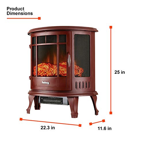 image for e-Flame USA Regal Freestanding Electric Fireplace Stove - 3-D Log and 