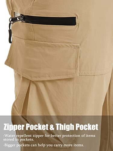 TACVASEN Training Shorts for Men Outdoors Athletic Workout Shorts Relaxed Fit Cargo Short Quick Dry Pockets Khaki, 34 - 3