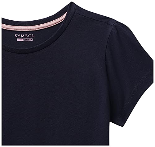 Image of Amazon Brand - Symbol Girl's Regular T-Shirt (PAG 504 Navy & Mustard 1 15-16 Years)
