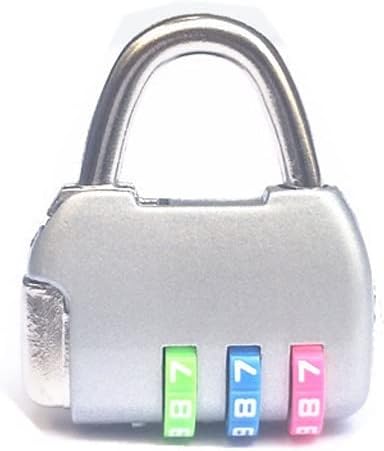 Mini 3 Digit Combination Travel Luggage Suitcase Backpack Handbag Code Lock Padlock (Color : E) (Gray)