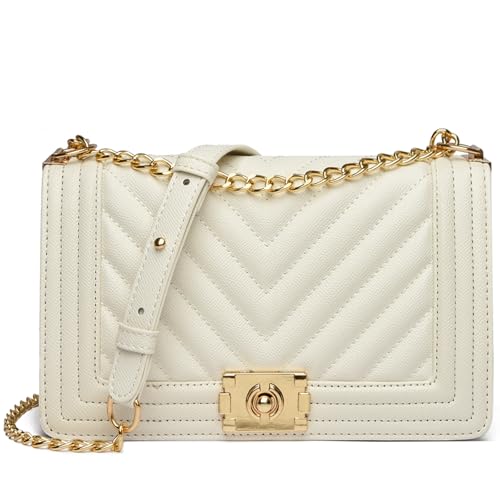 Myhozee Damen Crossbody Schultertasche Damen Umhängetasche Kette Schulterriemen Crossbody Bag Citytasche Feste Multifunktionstasche PU Leder Schultertasche Handytasche Verstellbarem Schultergurt