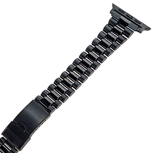 Bracelet montre acier inoxydable ultra long Gilden noir 42mm 44mm maillons grand poignet