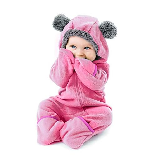 Funzies Veste légère en Laine Polaire - vêtement d'extérieur Pyjama pour bébé Ours Rose 0-3 Mois