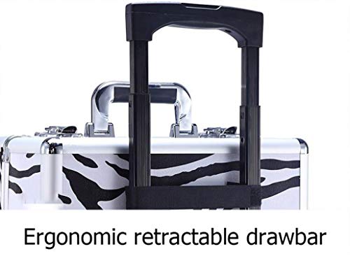 DPPAN 3-in-1 Professionell Groß Trolley Kosmetikkoffer, Alu Make-up Koffer mit 360° Rollen, Schminkkoffer für… – Bild 7