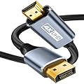 4K DisplayPort to HDMI Cable 6FT, Uni-Direction DP 1.2 (Source) to HDMI 1.4 (Screen), DP to HDMI Cable Adapter Compatible with HP, ThinkPad, AMD, NVIDIA, Desktop and More