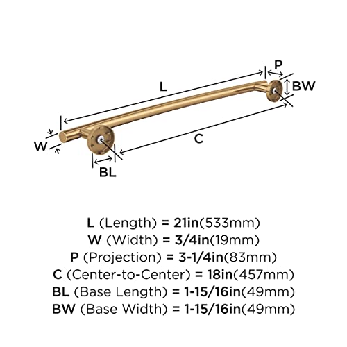 Image of Amerock Arrondi 18 inch Champagne Bronze Towel Bar