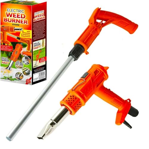 Buystarget 2000W Electric Weed Burner & Hot Air Gun, BBQ Lighter, 5 Nozzles, 650°C, Environmental & Pet-Friendly Weed Killer for Garden, Patio, Driveway, Paving Slabs– Safe, Efficient, Chemicals-Free