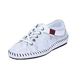  KRISBUT Damen Halbschuh 2465 Echtleder Segelschuhe Sneaker Grau (Hellgrau) Größe 42 EU