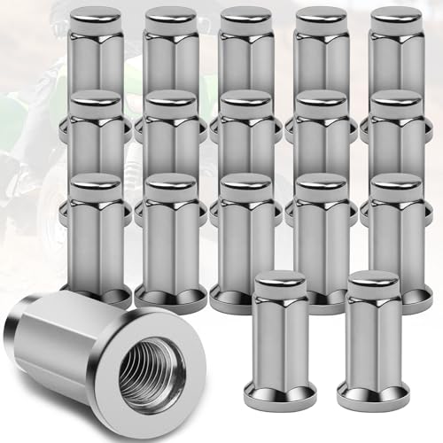 Image of Flat Base Wheel Lug Nuts Fit for Arctic CAT | Fit for BOMBARDIER | Fit for CAN-AM | Fit for Honda | Fit for Kawasaki, 18-PC Set, OE 1781990001 (10mm x 1.25mm Pitch, 14mm Head Nuts)
