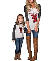 Algopix Similar Product 18 - Mommy and Me Fashion Deer Print Long