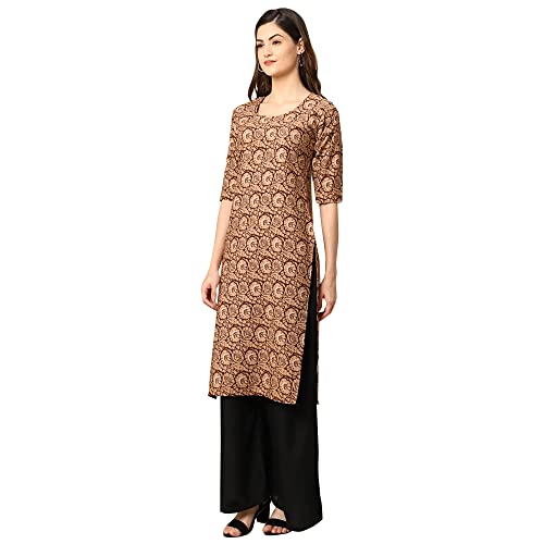 Image of Pinkmint Designer Woman's Crepe Multicolored Straight Kurta [A-355-330]