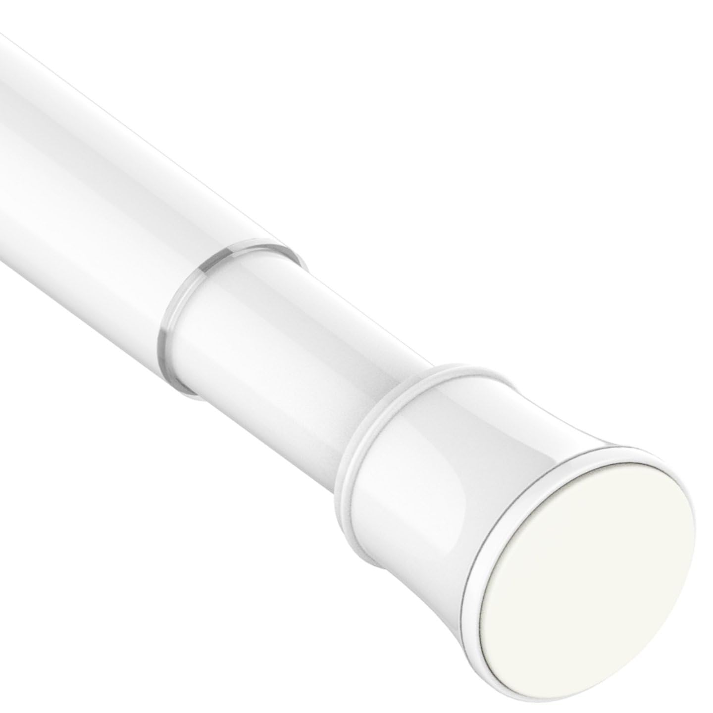 Teleskopstange zum Klemmen ohne Bohren - Universelle Duschvorhangstange & Gardinenstange als Spannstange für Hotel, Ferienwohnung, Mietwohnung und Gewerbe - 190-410 cm - Ø 32 mm - Weiß