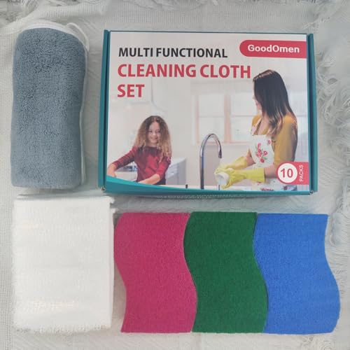 Image of 3-in-1 Premium Cleaning Kit, Wire Dishwashing Rags for Wet and Dry Non-Scratch Steel Wool Scrubber