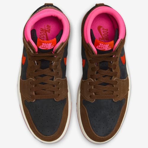 NIKE Air Jordan 1 Zoom CMFT 2 Women's Shoes (DV1305-206, Cacao Wow/Black/Hyper Pink/Picante Red) Size 5.52