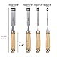 QUTHZZHY 4 tlg. Stechbeitel Set für Holz, Scharfes Stecheisen Set, Verschiedene Breiten 6/12/18/24mm, Professionelle Stechbeitel, mit Ergonomischem Griff und Schlagkappe, Holzwerkzeug