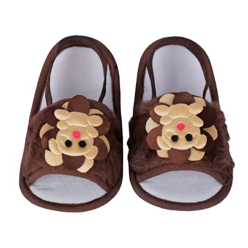 coco candy Brown Panda Applique Unisex Sandal Shoes for baby Girls and boys Soft Warm Comfortable Anti-Slip New Born Infant shoe Baby Footwear gift for little one Walking & Daily Wear-picture-38