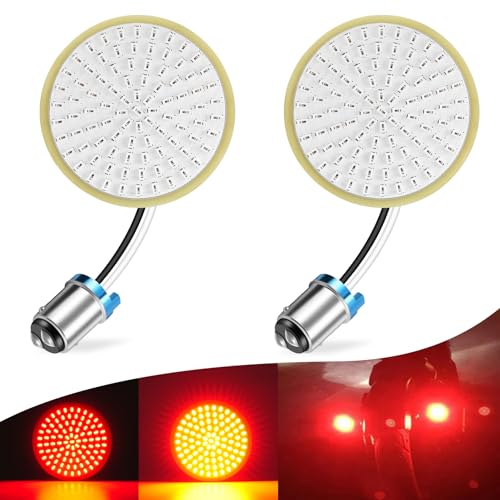 Image of 1157 Motorcycle Turn Signals, 2 Pack LED Turn Signals Motorcycle, Compatible with Harley Dyna Street Glide Road King, Standard Red