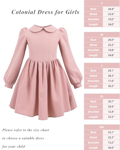 Disfraz colonial para niñas estilo pionera manga larga miniatura 4