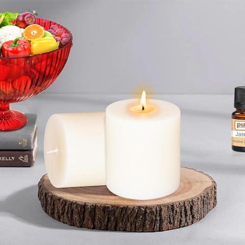 Image of Pure Source India Scented Pillar Candle (3X3 INCH) Decorative Candle for Living Room, Diwali Decor, Gifting, Spa & Meditation (Jasmine)