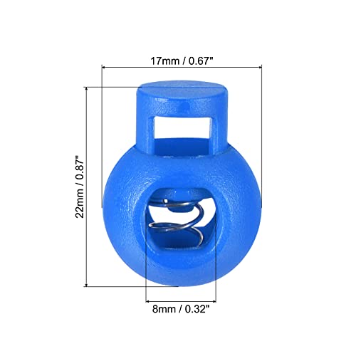 PATIKIL Cord Locks, 100 Pack Ball Spring Toggle Stopper for Drawstring Bag Shoelaces Sky Blue, 17x22mm - Image 2