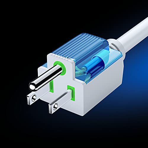 Maximm Extension Cord 2 Ft (2 Pack) White Power Cords Indoor 16 Gauge Wire Heavy Duty Etl Listed (2 Ft 2 Pack) #TOP27