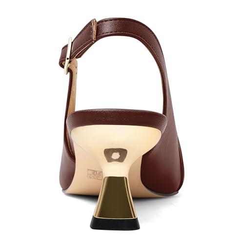 Women's Kitten Heels Slingback Square Toe Low Heel Pumps Closed Toe Matte Slip On high Heels Womens Work Dress Office Wedding Party Shoes 2 Inch4