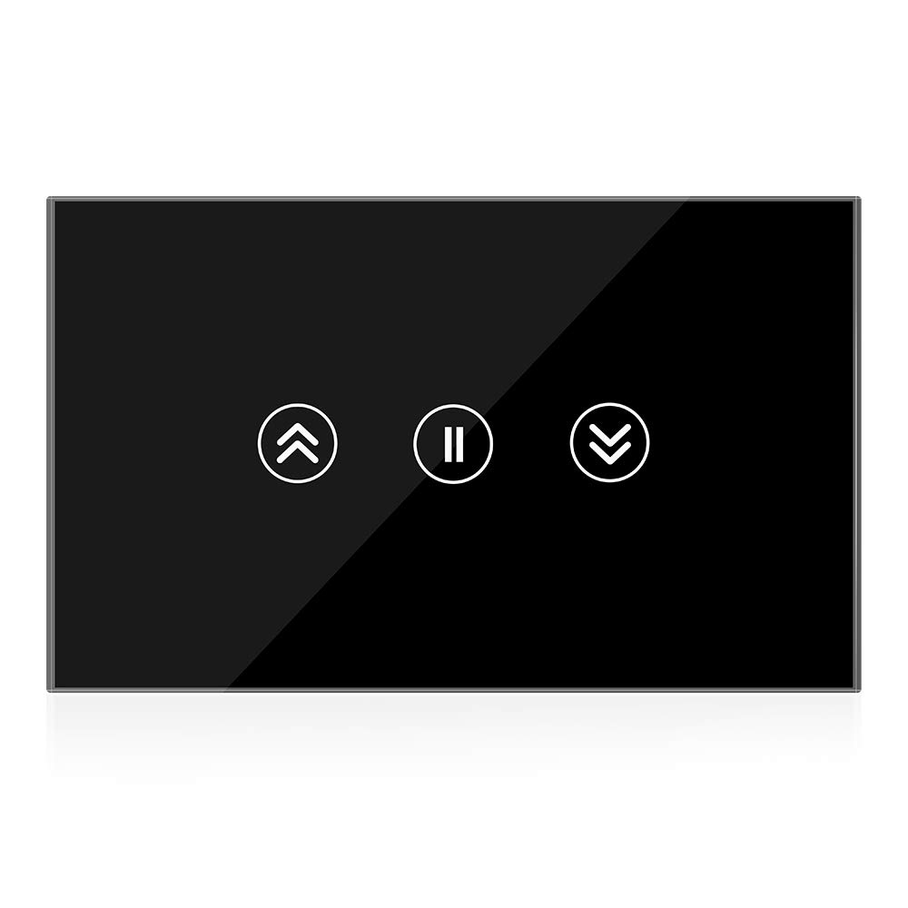 Interruptor Tactil, Interruptor Tactil Pared Interruptor de Interruptor de Cortina Inteligente Shade Motor Wall Interruptores de la Vida Inteligente(Black)