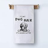 XUISWELL It’s Not Dog Hair It’s Golden Glitter Kitchen Towel Dish Towel Dishcloth,Funny Golden Retri