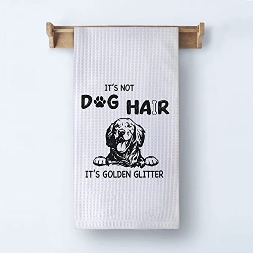 Xuiswell It’s Not Dog Hair It’s Golden Glitter Kitchen Towel Dish Towel Dishcloth,Funny Golden Retriever Decorative Absorbent Drying Cloth Hand Towels Tea Towels,Gifts For Dog Lovers Girls #TOP7