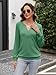 EADINVE Womens V Neck Long Sleeve Sweatshirts Half Button Lightweight Pullover Fashion Fall Clothes Green